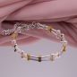 Preview: Bicolor Armband, Silber, Gold, Perlen